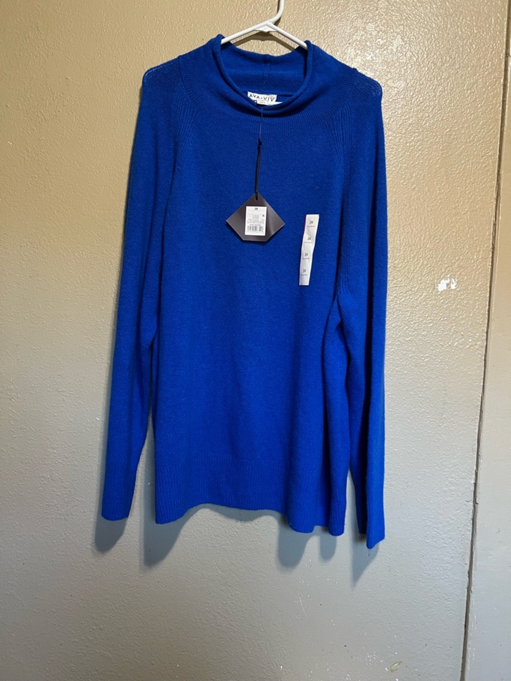 Ava & Viv Womens Royal Blue Turtleneck Sweater brand new plus size